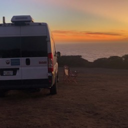 Crystal Van camping in northern California. 